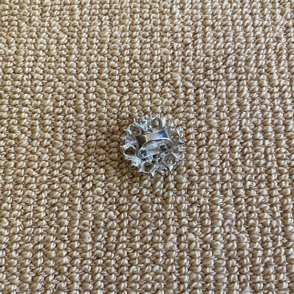 Gold And Clear Gemstone Statement Ring - image 3